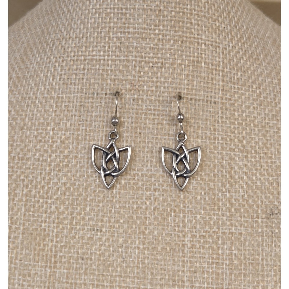 Vintage Irish Sterling Silver Celtic‎ Knot Peter Stone Co. Dangle Earrings